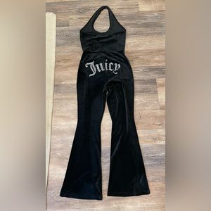 Juicy Bling Velour Halter Jumpsuit